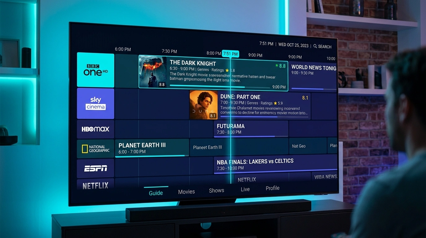 IPTV EPG Explained in 2026: What It Is, How XMLTV Works & How to Fix Missing Guides | SofaIPTV IPTV EPG Explained in 2026: What It Is, How XMLTV Works & How to Fix Missing Guides - SofaIPTV Guide